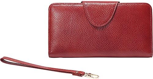 Vicenzo Leather Acel Pebbled Leather Compact Wallet (Red)
