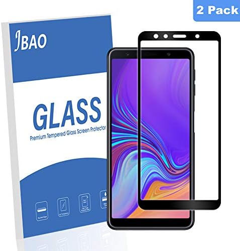 [2-Pack] Jbao Direct Samsung Galaxy A7 2018 Screen Protector, 9H Hardness [Scratch Resistant] [Anti-Fingerprint] [Bubble Free] Tempered Glass for Samsung Galaxy A7 2018 (Black)