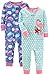 Carter's Baby Girls' 2-Pack Cotton Footless Pajamas, Whale/Flamingo 18 Months
