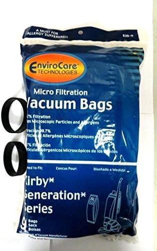 Kirby generation 1,2,3,4,5,6 And Ultimate g Allergen Filtration Bags (9 Bags &Amp; 2 Belts)