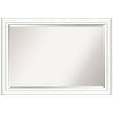 Amanti Art White Wall Mirror 29x41 Craftsman White Rectangle Bathroom Mirror for Wall Decor Living Room, Large Casual Wood Fr