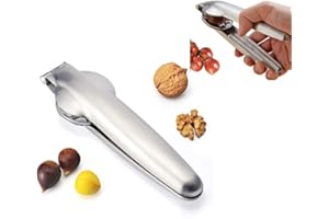 Stainless Steel Chestnut Clip, Horuhue 2 in 1 Nut Cracker Nut Opener Sheller Walnut Pliers Portable Kitchen Gadgets