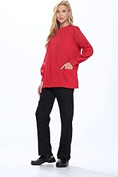 Natural Uniforms Warm Up Scrub Jacket-Red-X-Large