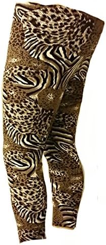 Women Tiger Brown Leopad Mix Design Color Legging Warm Fleece One Size Fit