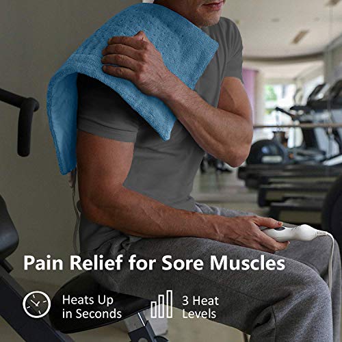 Schiara XL Electric Heating Pad for Back Pain - Moist or Dry Heat Therapy for Neck and Shoulders Pain Relief or Cramps - Fast Heating Extra Large [12"x24"] - Auto Shut Off - Thumbnail 2