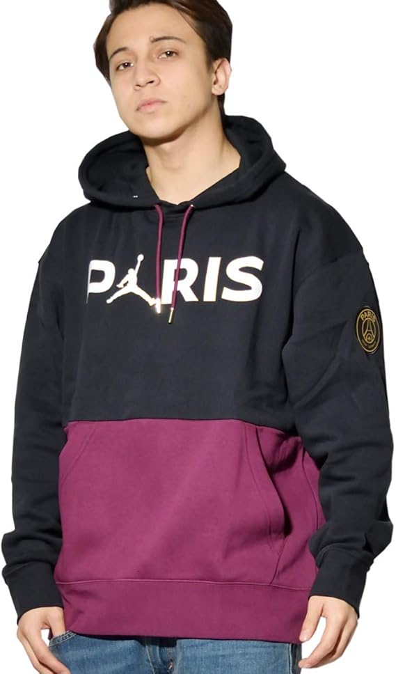Amazon ナイキ Nike Jordan ジョーダン パーカー メンズ バイカラー Paris M J Psg Flc Po Hoodie Ck9773 ブラック 黒 パープル S 並行輸入品 フィットネス トレーニング スウェット パーカー 通販
