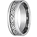 Dragon Scale Dragon Pattern Beveled Edges Celtic Rings Jewelry Wedding Band For Men Silver 12