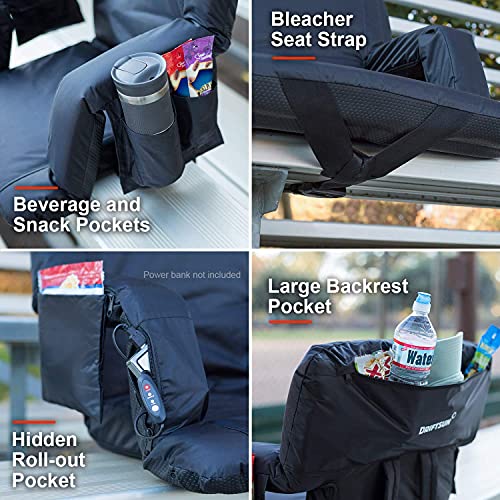 Driftsun Heated Stadium Seats for Bleachers with Back Support WIDE