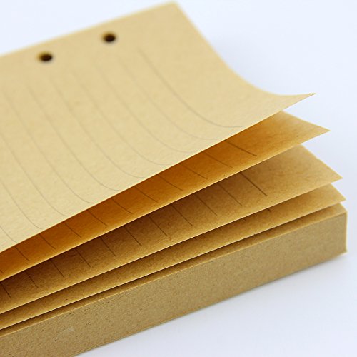 A6 Journal Refills Kraft Inserts - 5 x 7 Binder Filler Papers, 120 Sheets / 240 Writing Pages, Lined
