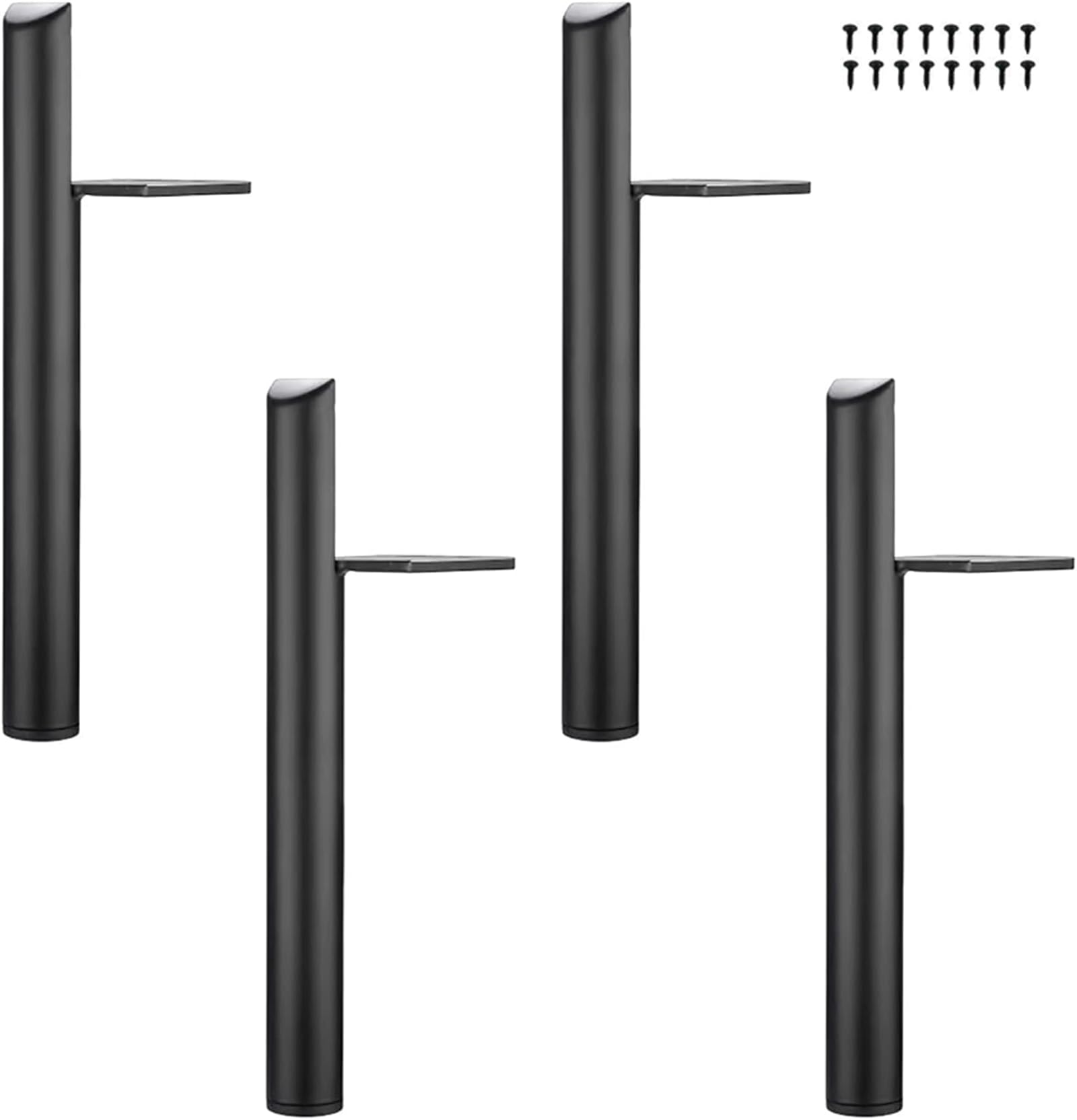SHUIOG Set of 4 Replacement Furniture Feet, Metal, 7 Inches / 18 cm, Black Furniture Feet, DIY Furniture Feet, Table Legs, Cabinet Feet, (18 cm, Black)
