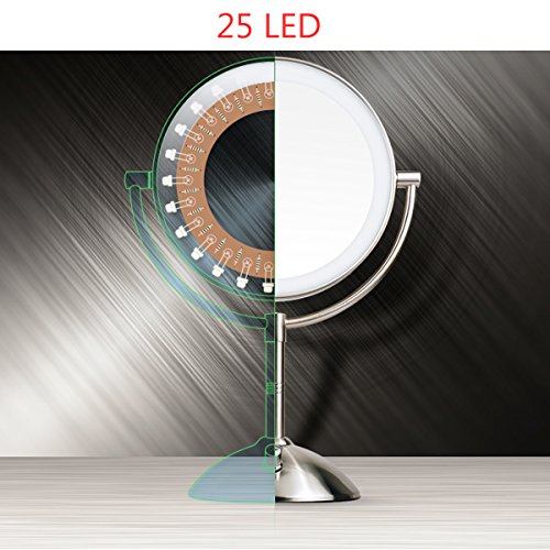 Dokpav® Oval DoubleSided Cosmetics Mirror, Warm Lighted Makeup Mirror