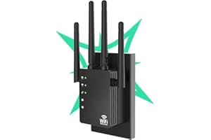 105-Device Compatible WiFi Extender Signal Booster, WiFi Extender, 12880 Sq.Ft Long Range, Dual Band 5GHz/2.4GHz 1200Mbps, Si