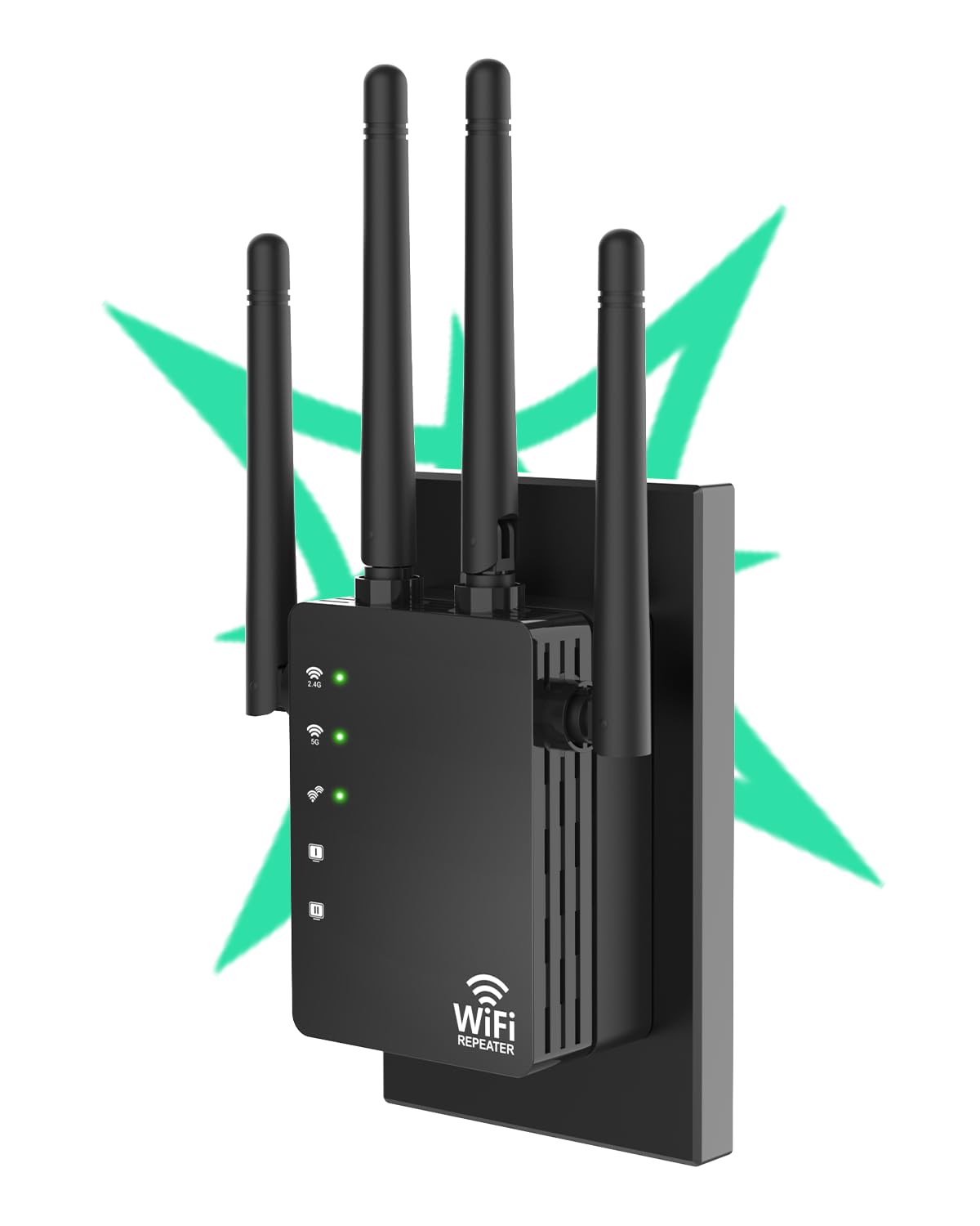 Photo 1 of 105-Device Compatible WiFi Extender Signal Booster, WiFi Extender, 12880 Sq.Ft Long Range, Dual Band 5GHz/2.4GHz 1200Mbps, Simple Installation for Home & Outdoor