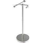 RARXTR Toilet Paper Holder Stand, Post Pivoting Design Free Standing Toilet Paper Holder, SUS304 Stainless Steel Toilet Paper Roll Holder, Heavy Stable Base (Brushed Nickel)