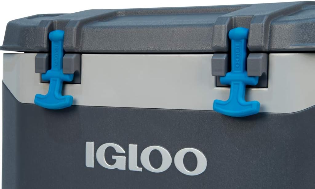 Igloo BMX 52 Quart Cooler with Cool Riser Technology, Fish Ruler, and Tie-Down Points - 16.34 Pounds - Carbonite Gray and Blue: Sports & Outdoors
