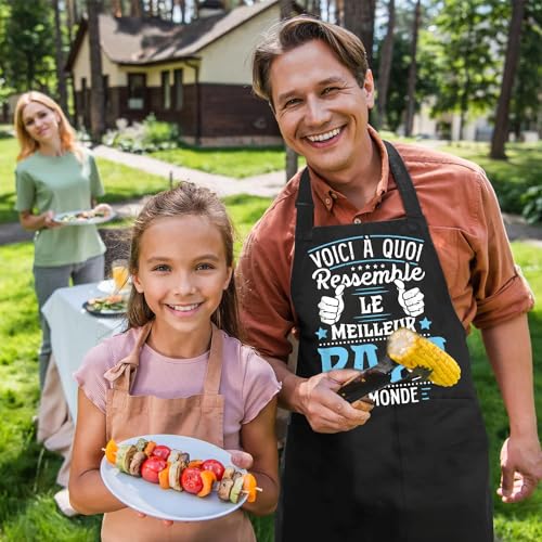 Gkmamrg Father's Day Gift Apron - Dad Gift - Adjustable Apron Chef Aprons for Kitchen, BBQ, Gardening, Restaurant, Barbecue, Coffee Gift Father