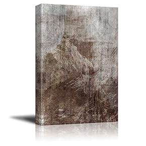 Tall Snowed in Mountains with a Stripe Texture on Top - Canvas Art Home Art - 12x18 inches