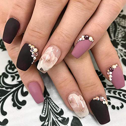 Coffin Nails 100Pcs Short Fake Nails Acrylic False Nail Tips Full Cover Artificial Ballerina Nail With Box(Coffin-Natural) - Thumbnail 4