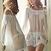 BeautyVan Women's Lingerie Babydoll Sleepwear with G-string - M - White