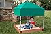 Frame It All Tool-Free Classic Sienna 4ft. x 4ft. x 5.5in. Composite Square Sandbox Kit with Telescoping Canopy/Cover – 2″ Profilethumb 1