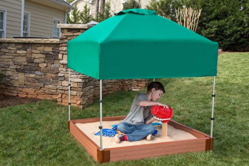 Frame It All Two" Series 4ft. x 5.5in. Composite Square Sandbox Kit with Canopy/Cover