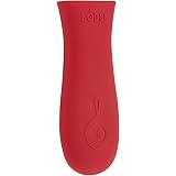 Lodge Silicone Hot Handle Holder - Red Heat Protecting Silicone Handle for Lodge Cast Iron Skillets with Keyhole Handle