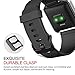 UMTELE Compatible for Fitbit Blaze Band, Soft Flexible Silicone Strap Quick Release Pins Easy Wearing Band Replacement with Fitbit Blaze Smart Fitness Watch,Black Black Buckle (All Black, Large)