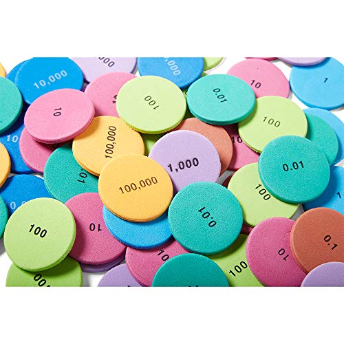hand2mind Soft Foam Place Value Disks 8 Values, Counting Chips for Kids