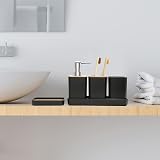 FEILANDUO 5 Pcs Bathroom Accessory Set Black Boho Modern Decor Dispenser view 6