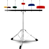 RANMING Jam Block Set Percussion - Adjustable Height for Stage/Practice | Crisp Unique Tone, 5 Color Multi-Pitch Triangular Double Brace, Multifunctional Mount Bracket, Jam Block Clamp Knob Set