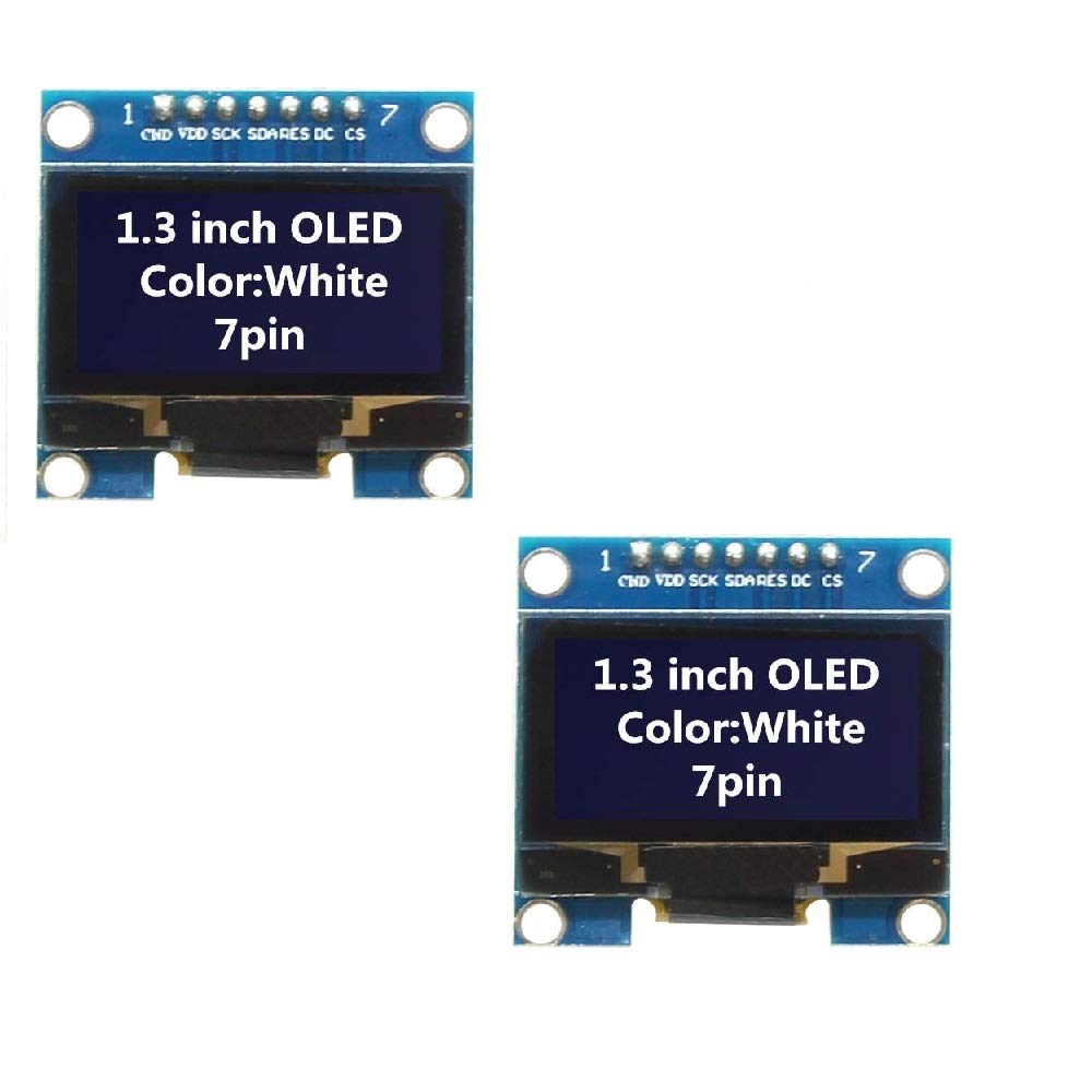 DollaTek 2Pcs 1.3" SPI 128x64 SSH1106 OLED LCD Display LCD Module for Arduino AVR PIC STM32 - White font