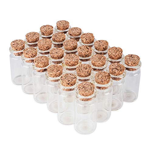 Mini Clear Glass Jars Bottles with Cork Stoppers for Arts & Crafts