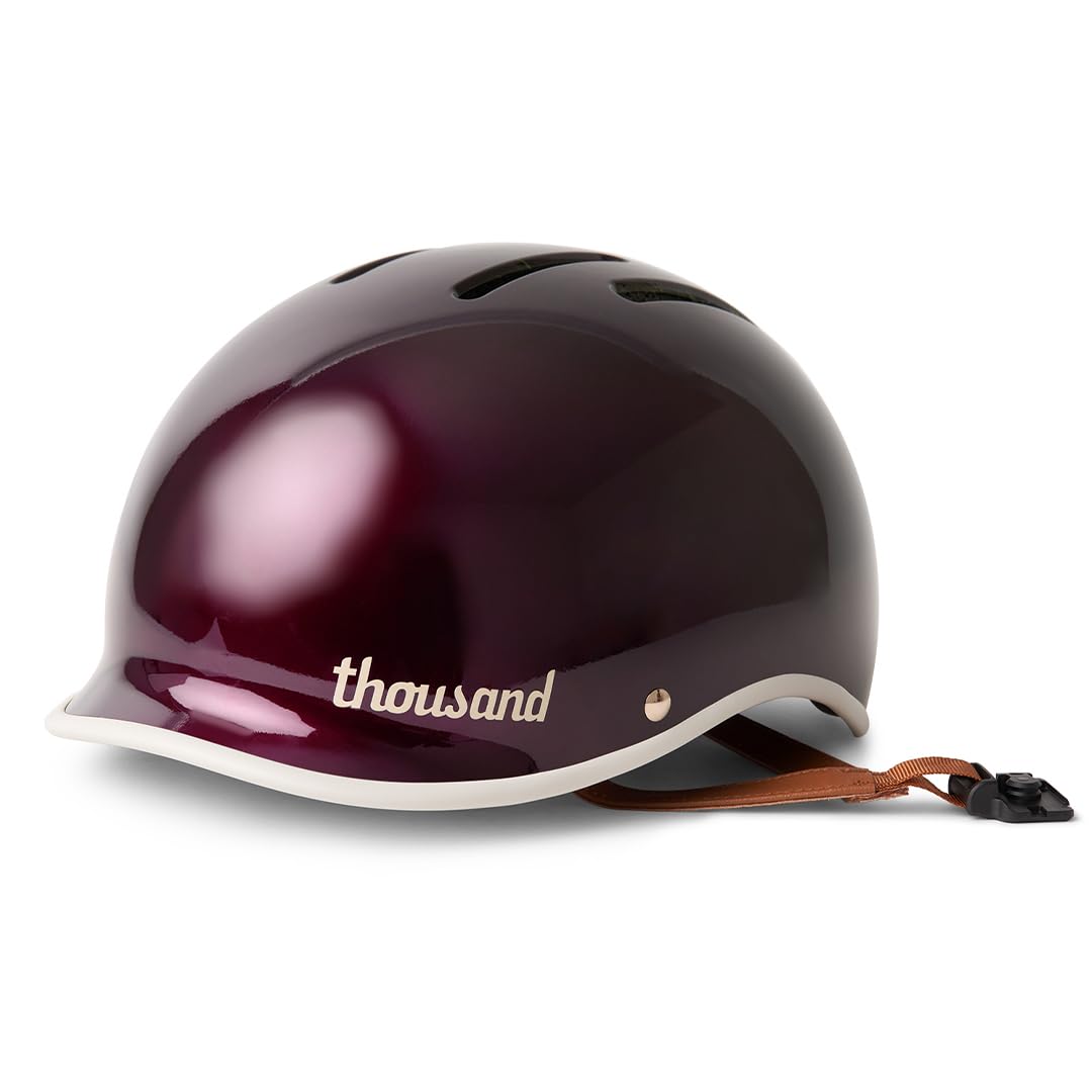 Thousand Heritage 2.0 Adult Bike Helmet; The Original Low Profile Retro Commuter Cycling Helmet Safety Certified for Bicycle Skateboard Skating Roller Skates; for Men & Women (Chic-a-Cherry Cola, S) Image