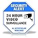 Famtec Video Surveillance Sign - 40 mil Rust Free Aluminium - Glow-in-the-Dark-Signs, Home Business, 24 Hours Security, All Activities are Monitored -CCTV Security Alert-Large 12 X 12 Octagon (Blue)