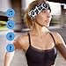 Bluetooth Headband Headphones, Wireless Bluetooth Sleeping Running Music Earphones Headband Sports Headset Built-in Speakers Microphone for Calling, Workout, Yoga, Jogging, Leopard-Gray
