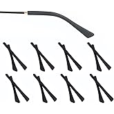 Eyeglass Replacement Temples,Silicone Glasses End Tips Ear Sock Pieces Sleeve for Thin Metal Glasses Legs,8 Pairs