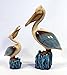 Hand Painted Pelican Bird with Baby Figurine 11.75