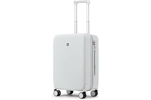 Hanke 20 Inch Carry On Luggage 22x14x9 Airline Approved Lightweight PC Hard Shell Suitcases TSA Luggage for Travel Rolling Luggage Carry On Bag(Smoke white.)