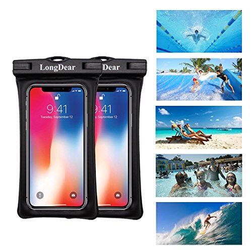 Universal Floating Waterproof Case,Cell Phone Pouch Dry Bag up to 6.3inch (Black 2Pack) - Thumbnail 4