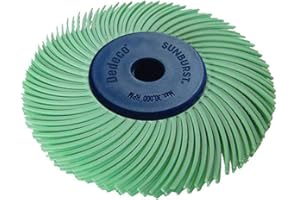 Dedeco Sunburst Radial Bristle Discs - 2”(50mm) Dia, TC Bristle, 3-Ply, 1/4”(6mm) Arbor, Cleaning Buffer Polisher Rotary Tool Accessories, Ultra-Fine 1 Micron Grit, Aluminum Oxide - 1 Pack