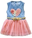 Baby Girls Child Princess Party Dress Clothes Kid Summer Denim Jeans Dress Skirt