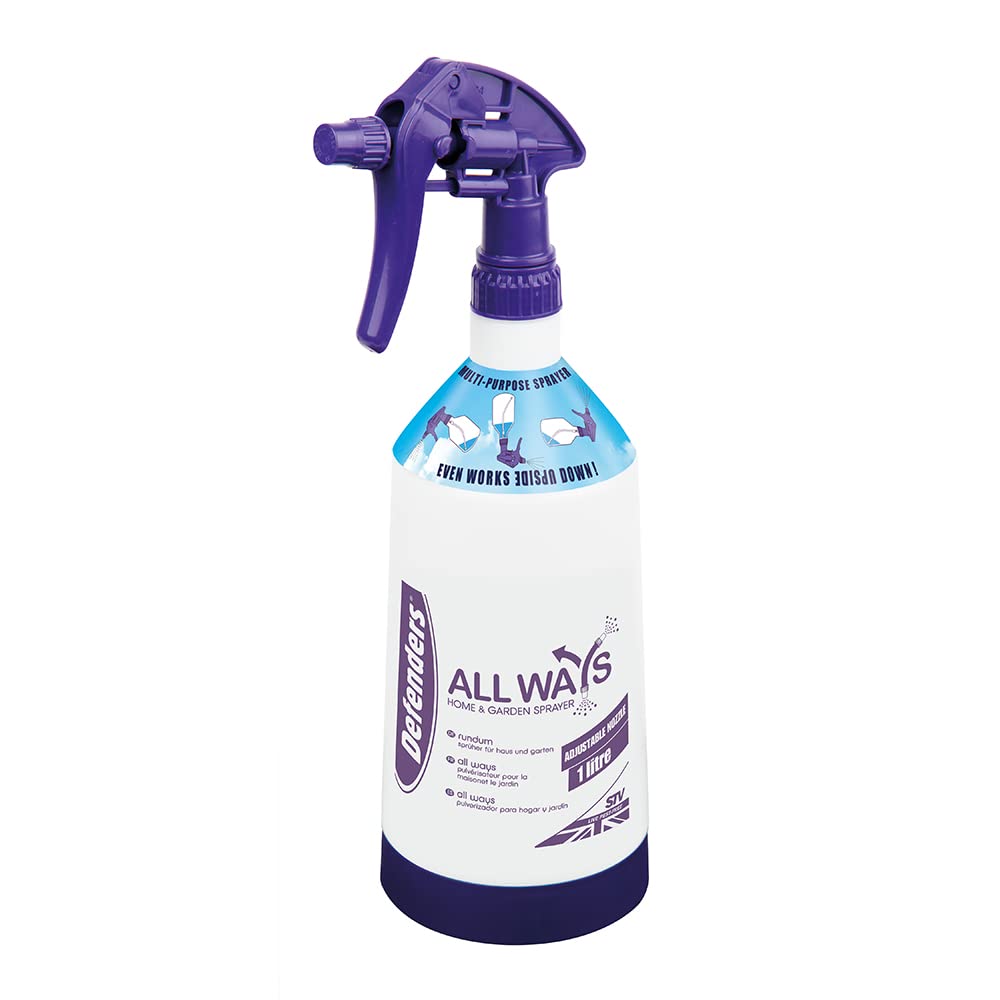Defenders® All Ways Home & Garden Sprayer Bottle – 1 Litre | Multi-Purpose Continuous Spray | Adjustable Nozzle | Works Upside Down | Indoor & Outdoor Use