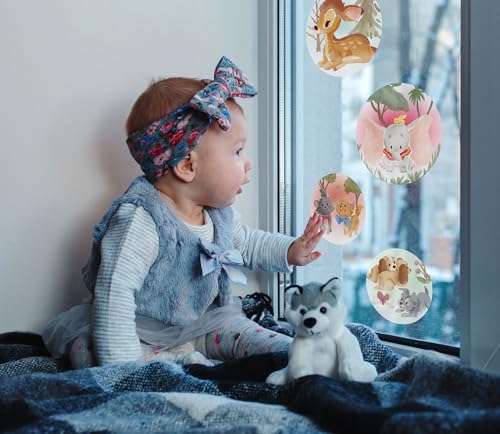 Disney Fenstersticker - Enchanted Forest Bubbles - Größe 30 x 30 cm, 2 Bogen - Kinderzimmer, Babyzimmer, Fensteraufkleber, Fensterbild