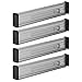mDesign Set of 4 Drawer Organisers – Drawer Dividers for Practical Kitchen Storage – Drawer Insert for Kitchen and Bedroom Drawers – Smoke Grey