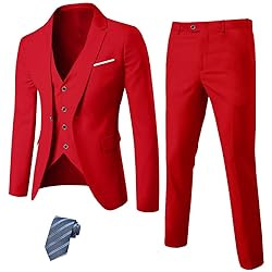 MYS Men's 3 Piece Slim Fit Suit Set, One Button