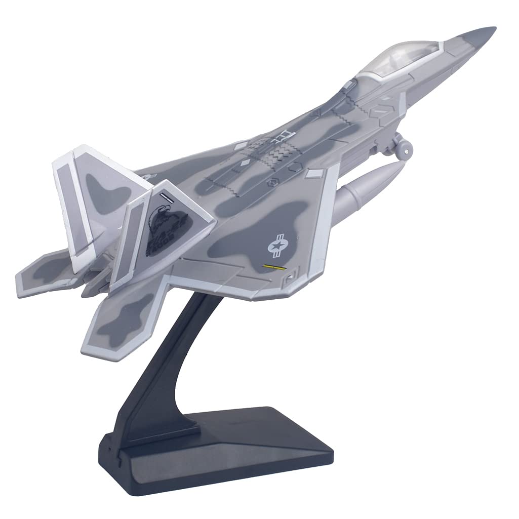 Photo 1 of Ailejia Diecast F 22 Fighting Falcon Airplane Model Military Plane Pull Back with Lights and Sounds Fighter Jet Toys for Boys
