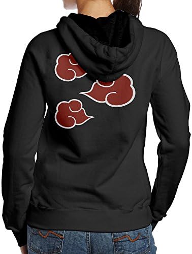 SBPZEB Shippuden Akatsuki Cloud Anti Leaf Symbols Sport Women's Hooded Sweatshirt Black