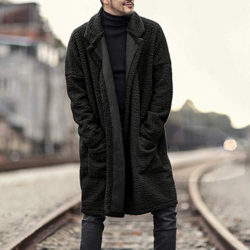 Men's Basic Coat, 2018 Loose Double-Sided Plush Hoodie Top (Green+, 2XL)