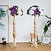 Pack of 2 Fake Flower Bouquet, Plastic Roses with Base, Suit for Wedding/party Centerpiece Road Lead Flower Rack Decorations (Purple & White)