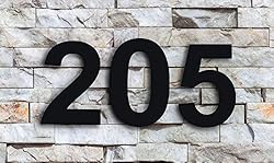 QT Modern House Number - 6 Inch BLACK - Stainless